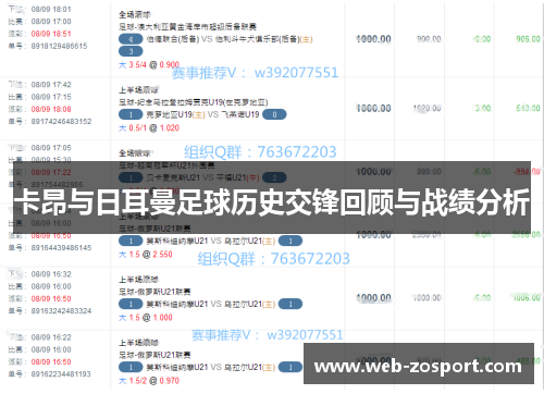 卡昂与日耳曼足球历史交锋回顾与战绩分析